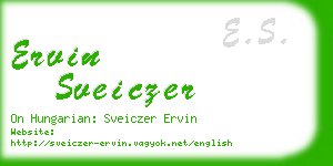 ervin sveiczer business card